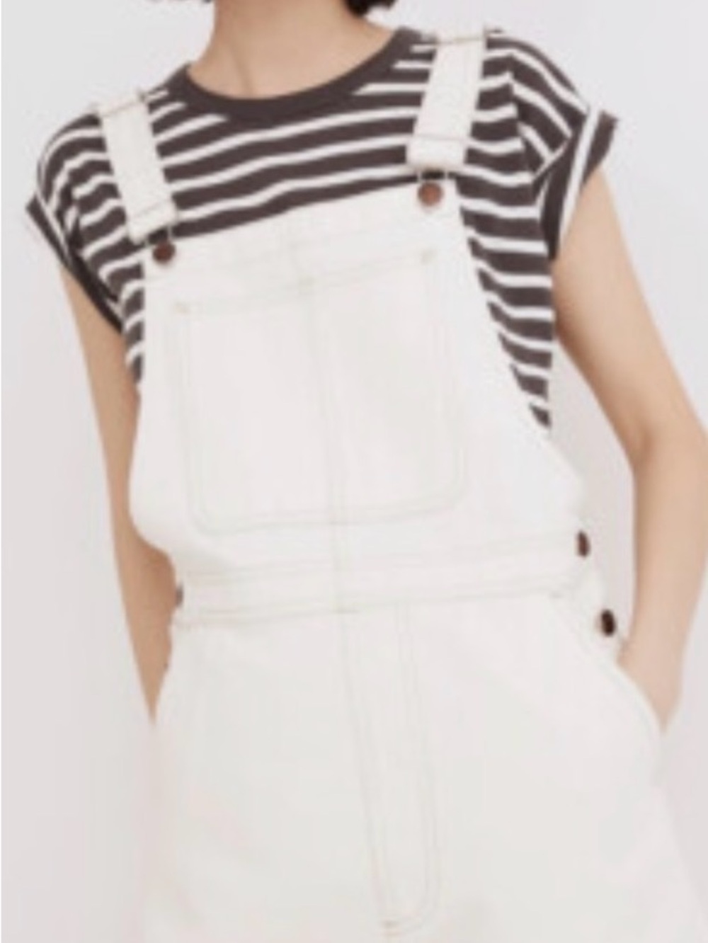 Madewell Corsica White Denim Shortalls